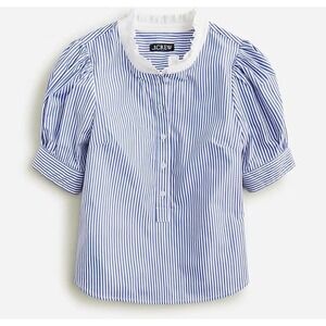 JCrew Puff-sleeve button-front shirt in stripe
